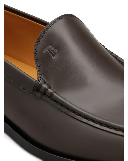 Tod's Brown Cuoio 96L Stitch-Detail Loafers for men