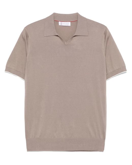 メンズ Brunello Cucinelli Vネック Tシャツ Brown