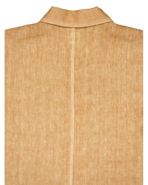 120% Lino Natural Linen Shirt Jacket for men