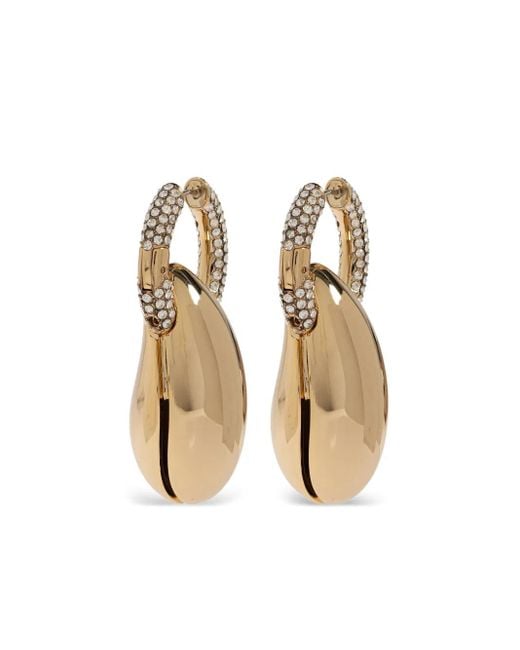 Tory Burch Metallic Huggie-Fastening Drop Earrings