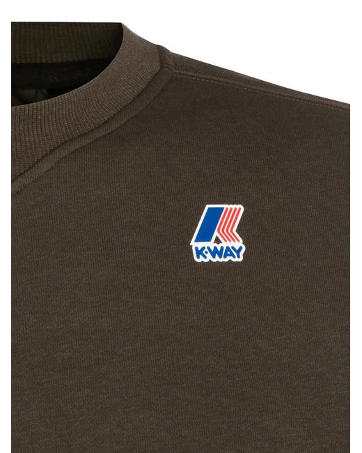K-Way Green Logo-Patch Sweater for men