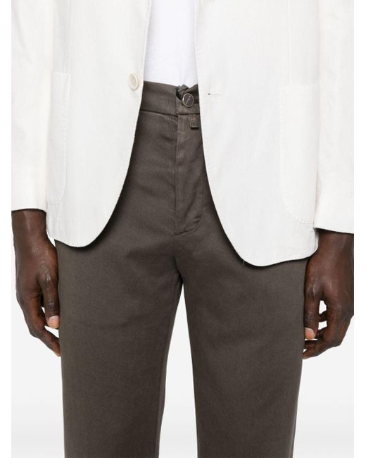メンズ Kiton Drawstring-waist Tapered Trousers Gray