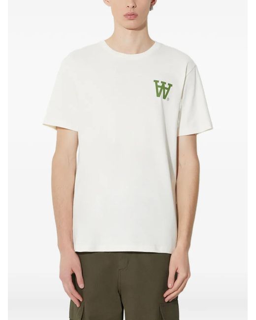 WOOD WOOD White Ace Cotton T-Shirt for men