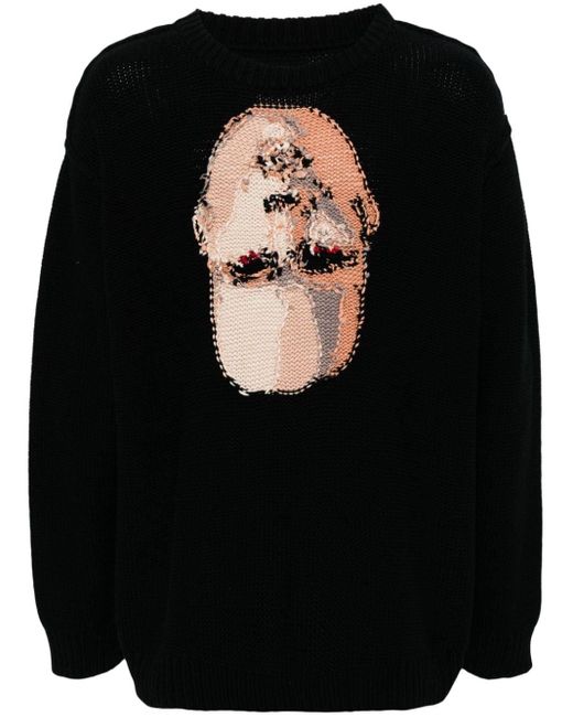 Doublet Grob gestrickter Intarsien-Pullover in Black für Herren