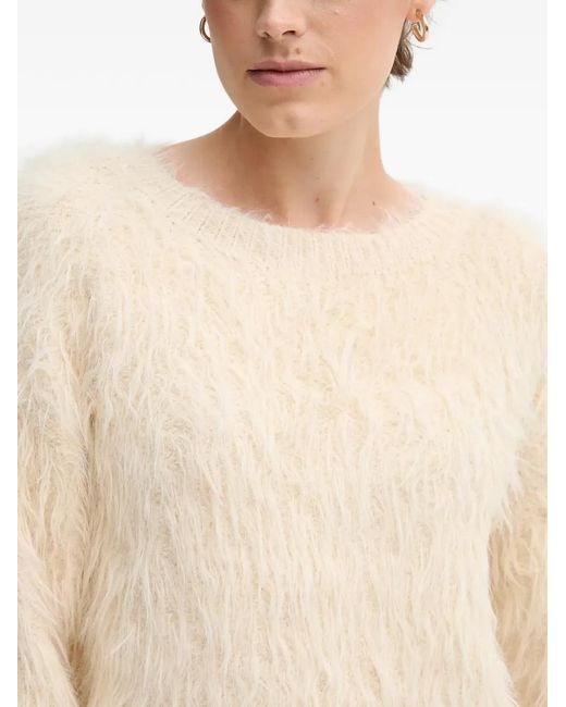 Ouí White Fluffy Knitted Jumper