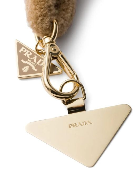 Prada Natural Wool Smartphone Wrist Strap