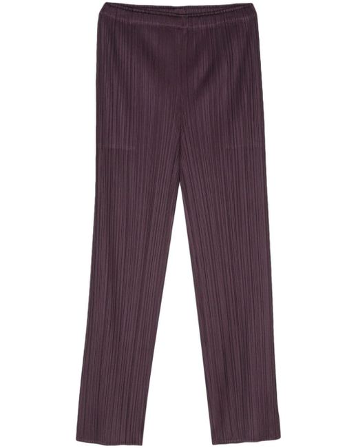 Pantaloni slim January di Pleats Please Issey Miyake in Purple