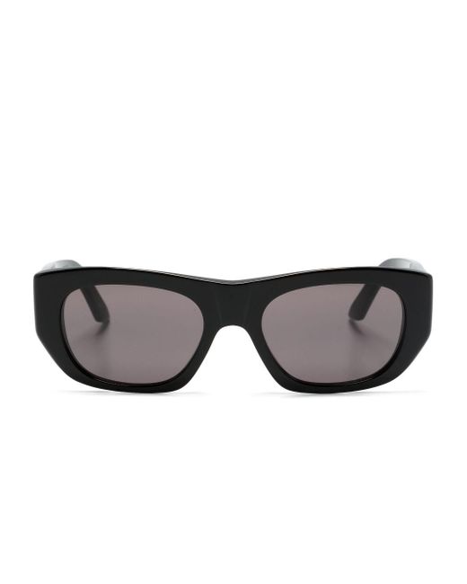 Alexander McQueen Black Geometrische Sonnenbrille mit Logo-Print