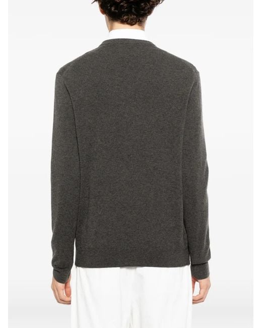 N.Peal Cashmere Gray Burlington Sweater for men