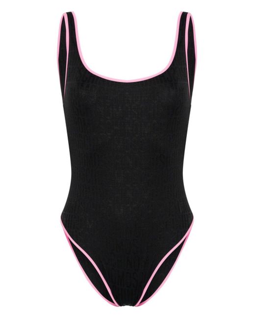 Moschino Black Contrasting-borders Suimsuit
