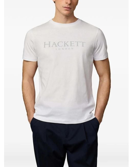 Hackett White Logo-Print Jersey T-Shirt for men