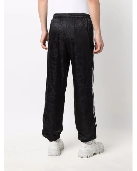 COOL T.M Black Chain-Print Slip-On Track Trousers for men