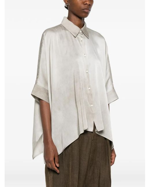 Uma Wang White Button Short Sleeve Top