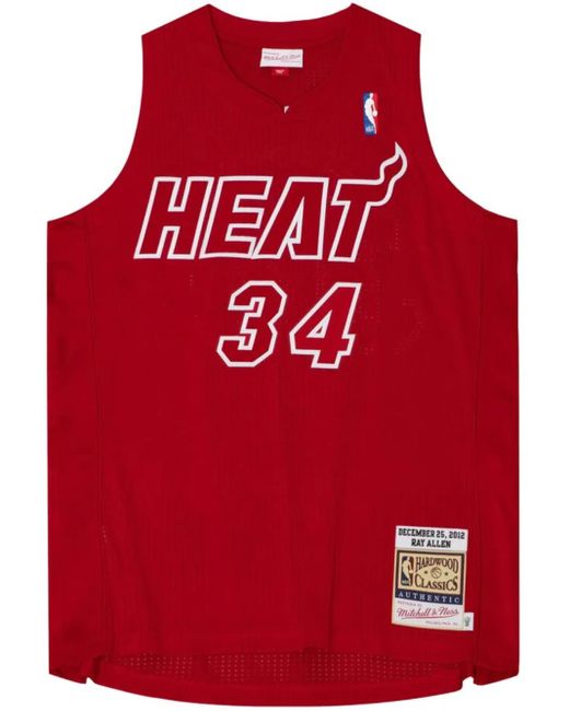 Mitchell & Ness Red "Nba Miami Heat 2012 Ray Allen" Christmas Day Jersey for men