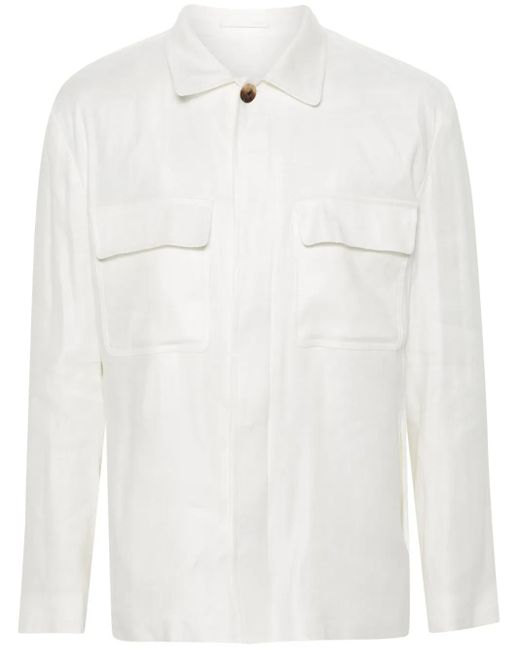 Lardini White Twill Shirt Jacket for men