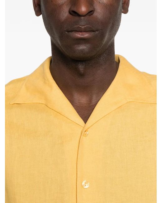 Sandro Yellow Linen Shirt for men