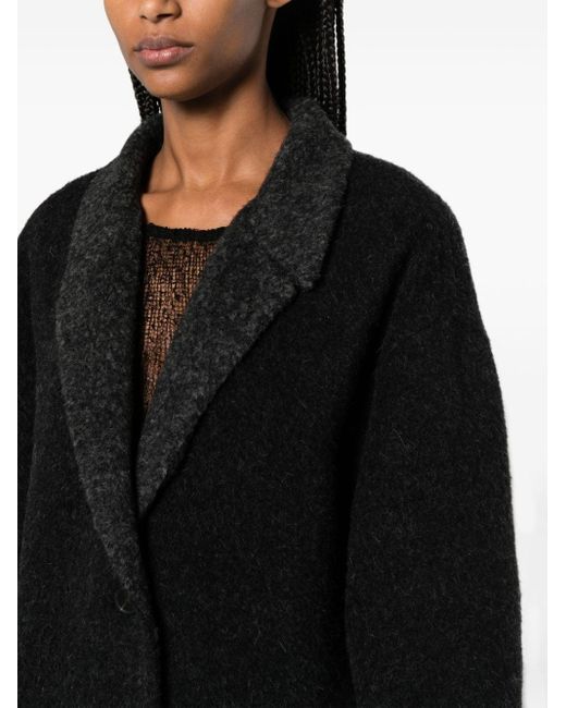 Givenchy Black Contrasting-lapel Single-breasted Coat