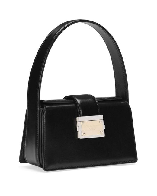 Bolso shopper con aplique del logo Dolce & Gabbana de color Black