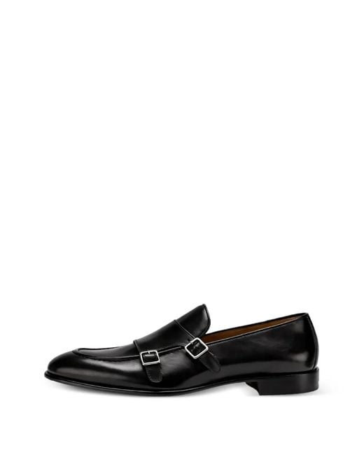 Franzese Collection Black Gagà Napoletano Double-Buckle Monk Shoes for men