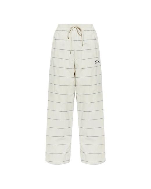 Balenciaga White Striped Logo Trousers for men