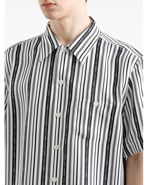 メンズ Dolce & Gabbana ストライプ シャツ Black