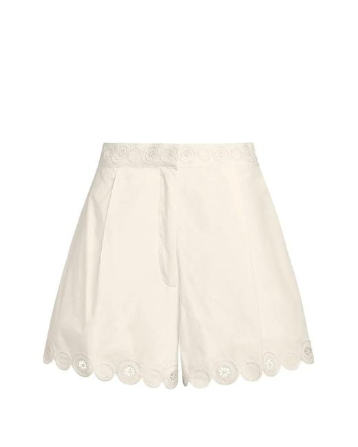Marie Oliver Natural Betty Lace Scalloped Shorts