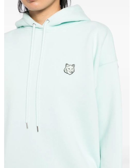 Maison Kitsuné Bold Fox Hoodie Met Patch in het Blue
