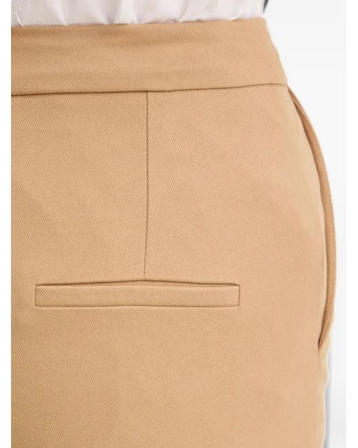 Morgan Natural Pressed-Crease Flared Trousers