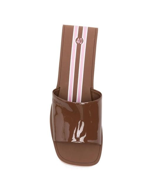 Chloé Pink Elevated Wedge Heel With Embossed Logo