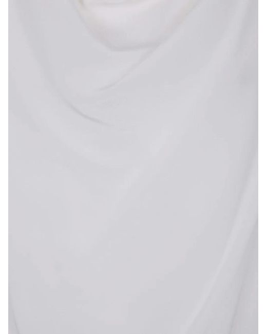 P.A.R.O.S.H. White Draped Blouse
