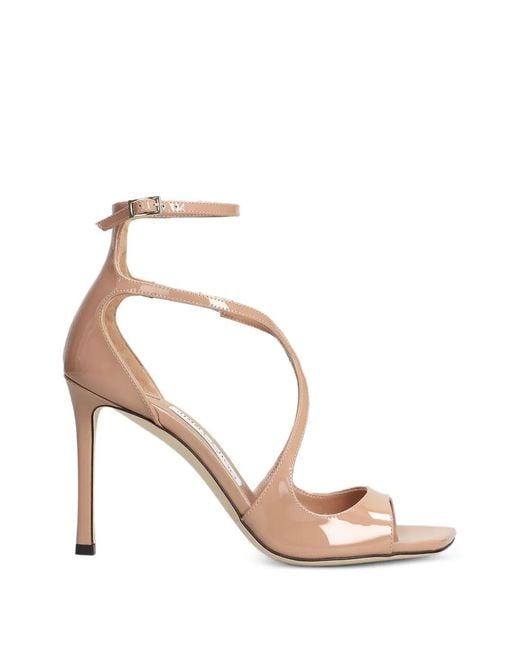 Jimmy Choo White Azia Crossover-Strap Sandals