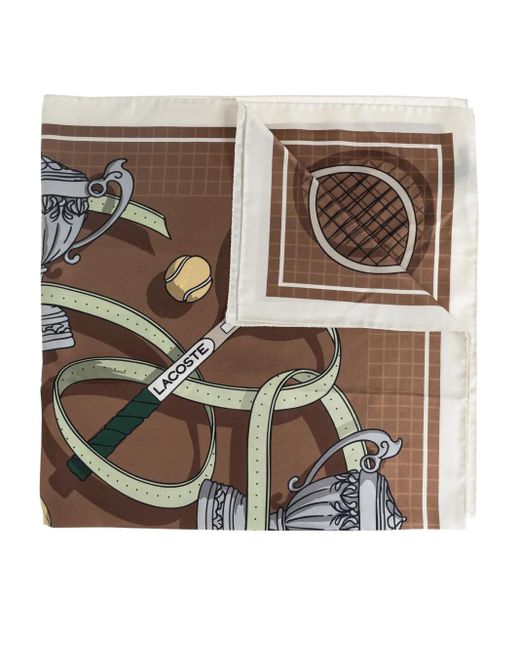 Lacoste Brown Silk Scarf