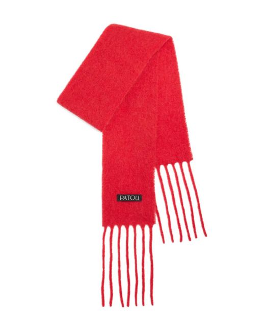 Patou Red Fringed Scarf