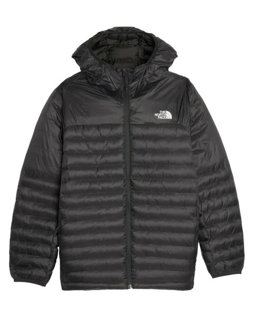 The North Face Gray Logo-Print Padded Jacket for men