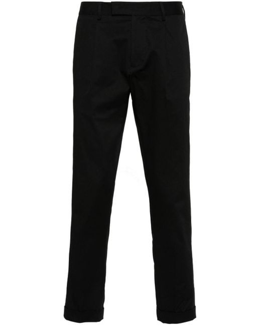 Low Brand Black Pleat-detail Trousers for men