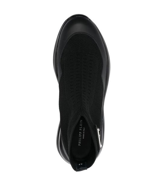 Philipp Plein Black Skywalker Runner Sock-Style Sneakers
