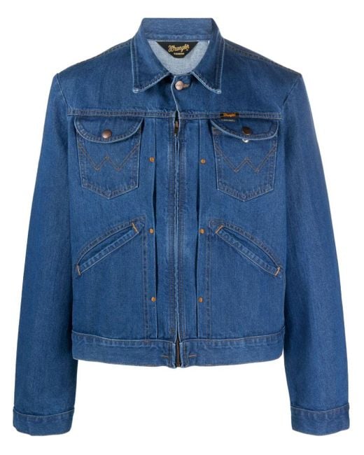 Sandro Blue X Wrangler Stud-detailed Denim Jacket for men