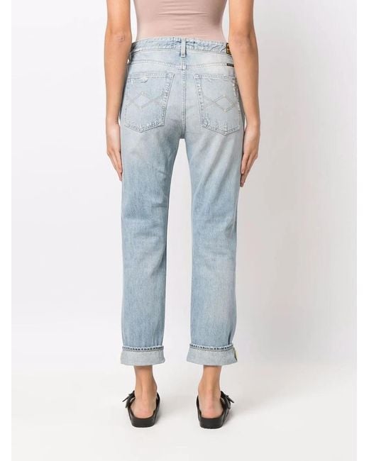 Washington DEE-CEE U.S.A. Blue Cropped Slim-Cut Jeans