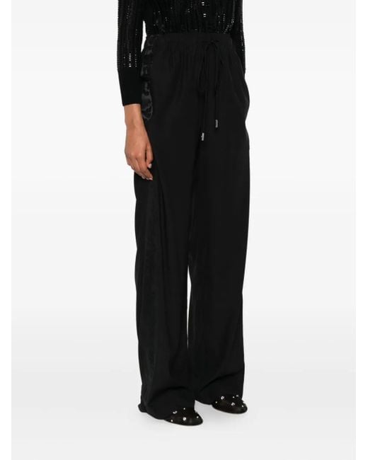 Ermanno Scervino Black Lace-Insert Drawstring Trousers