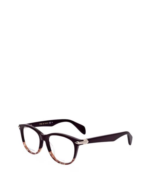 Rag & Bone Black Tortoiseshell-Effect Geometric-Frame Glasses