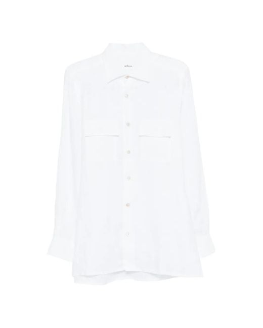 Kiton White Patch Pocket Shirt for men