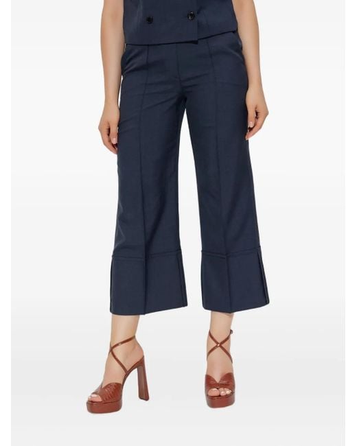 Theory Blue Cuffed Trousers