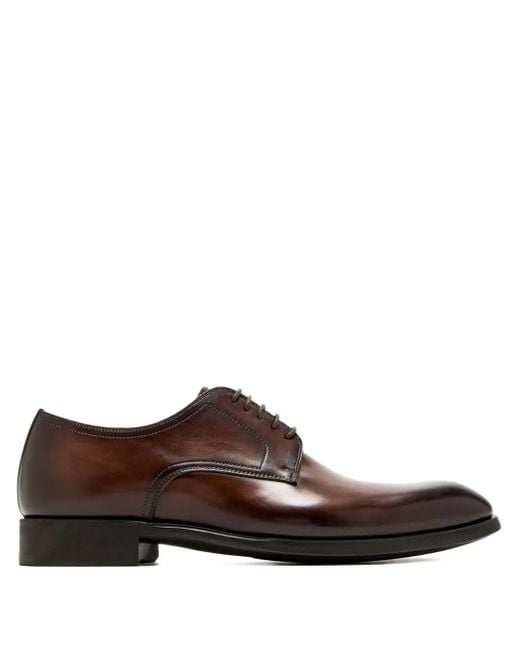 Magnanni Shoes Brown Leather Lace-Up Derby Shoes for men