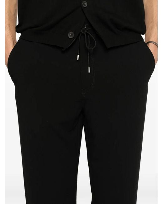 Karl Lagerfeld Black Drawstring-Fastening Trousers for men
