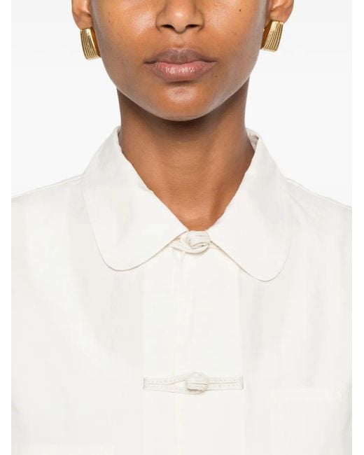 The Row White Behati Toggle-Fastening Jacket
