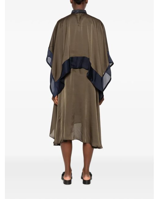 Sacai Black Ruffled Layered-Design Asymmetric Dress