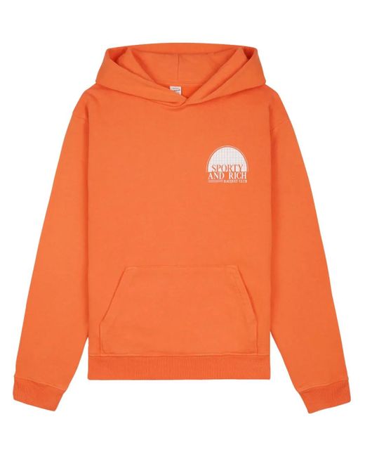 Sporty & Rich Orange Hoodie Racquet Club En Coton
