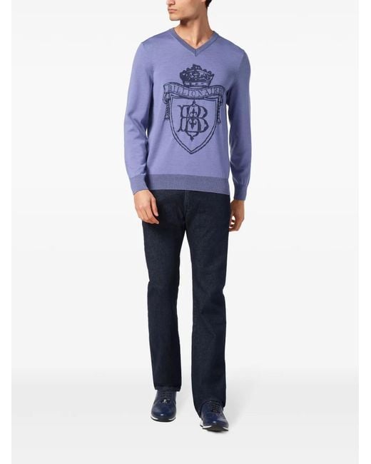 Billionaire Blue Silk Pullover for men