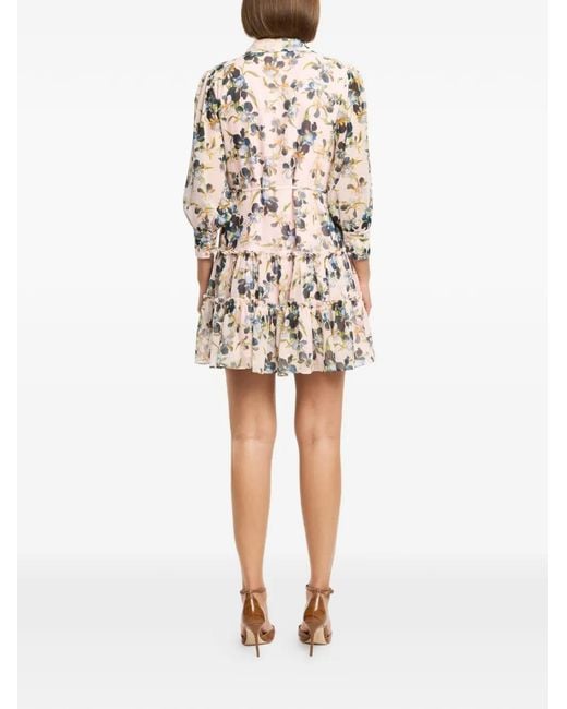 Cinq À Sept White Rhys Floral-Print Dress