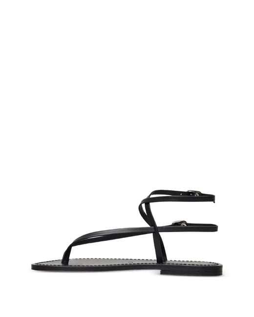 K. Jacques Black Abako Crossover-Strap Buckle-Fastening Leather Flat Sandals